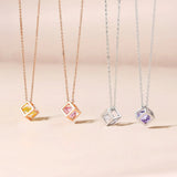 Lily Charms Aesthetic Cube Necklace