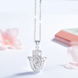 Evil Eye Hamsa Hand Pendant Necklace