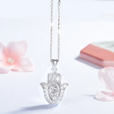 Evil Eye Hamsa Hand Pendant Necklace