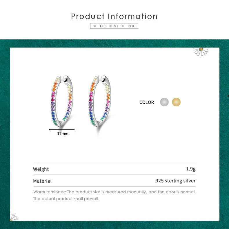 Layla Rainbow Zirconia Hoop Earrings