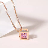 Lily Charms Aesthetic Cube Necklace