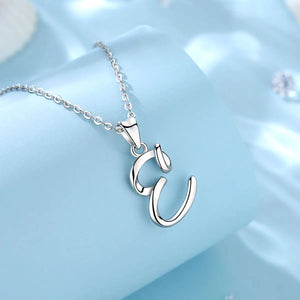 Unique Sterling Silver A & B Letter Pendant Necklace