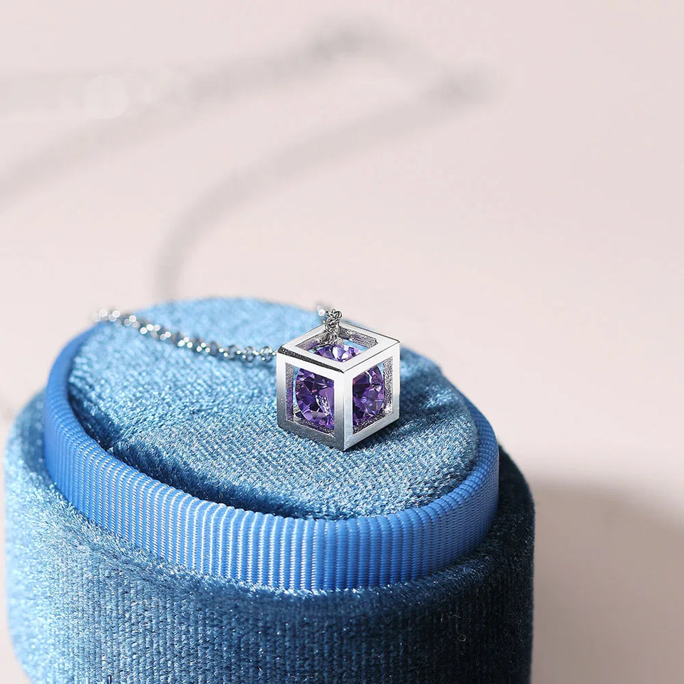 Lily Charms Aesthetic Cube Necklace