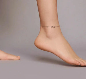 Real Sterling Silver Infinite Chain Anklet