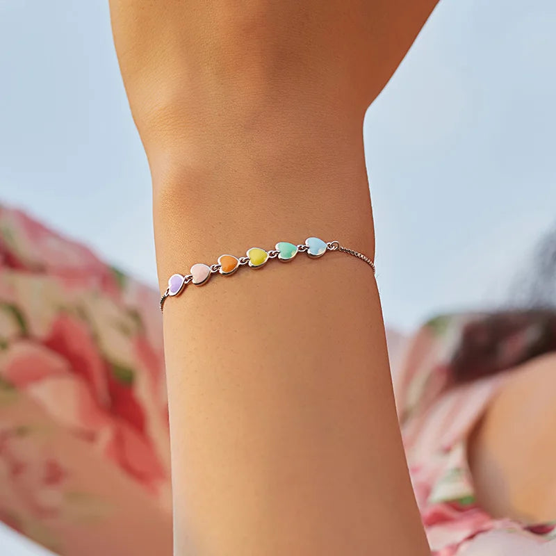 Zara Heart-Shaped Rainbow Bracelet