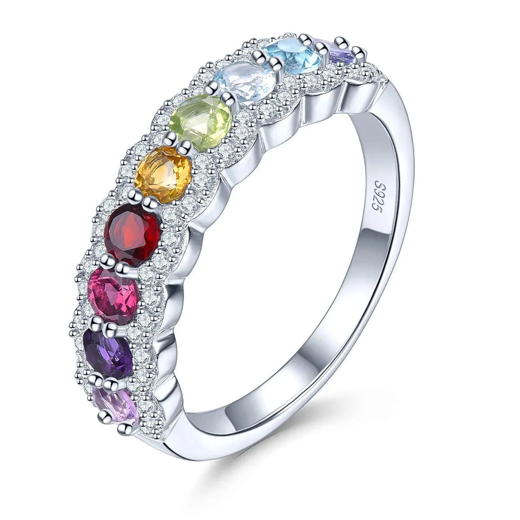 Zoe Natural Colorful Gemstones Rings