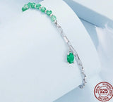 Green Crystal Platinum Bracelet