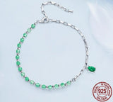 Green Crystal Platinum Bracelet