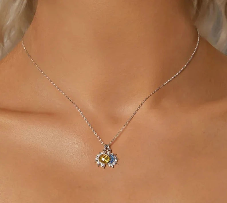 Shining Sun and Moon Necklace