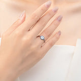 Nora Whimsical Blue Ghost Eyes CZ Ring