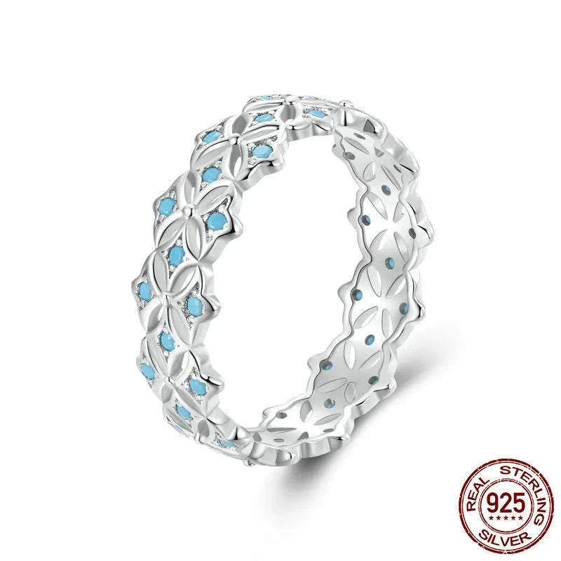 White Gold Plated Turquoise Ring