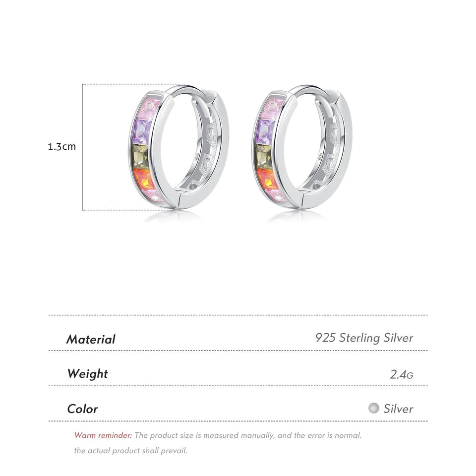 Vivienne Colorful Zirconia Hoop Earrings