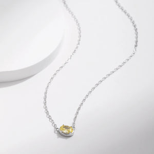 Grace Asymmetric Oval CZ Pendant Necklace