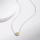 Grace Asymmetric Oval CZ Pendant Necklace