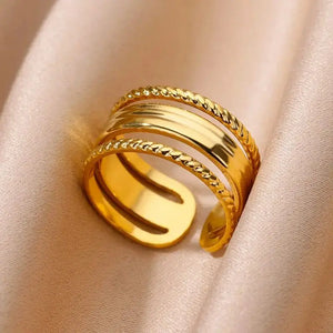 Grace Stainless Steel Multi Layer Rings