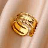 Grace Stainless Steel Multi Layer Rings