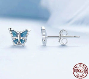 Elise Blue Enamel Butterfly Jewelry Set