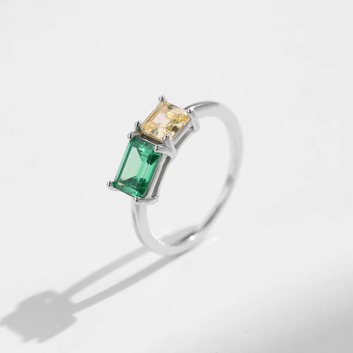 Sophia Emerald Cut Colorful Zircon Ring