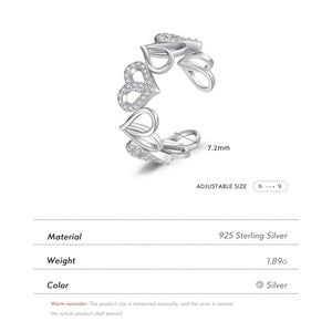 Willow Classic Hearts Adjustable Ring