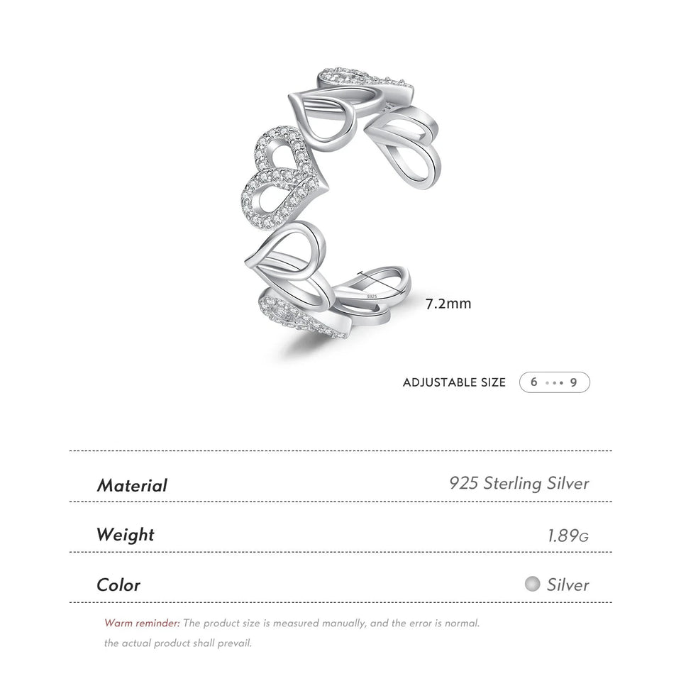 Willow Classic Hearts Adjustable Ring