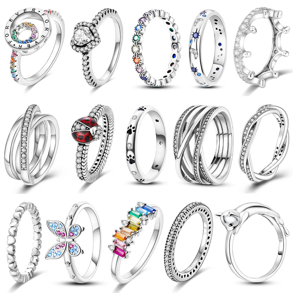 Evelyn Silver Plated Women Finger Rings