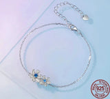 Blue Zircon Flower Bracelet