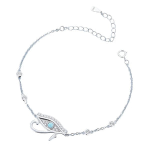 Sterling Silver Eye of Horus Charm Bracelet