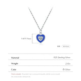 Romantic Heart Klein Blue Enamel Necklace