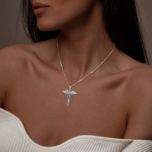 Isabelle Double Snake Wing Caduceus Necklace