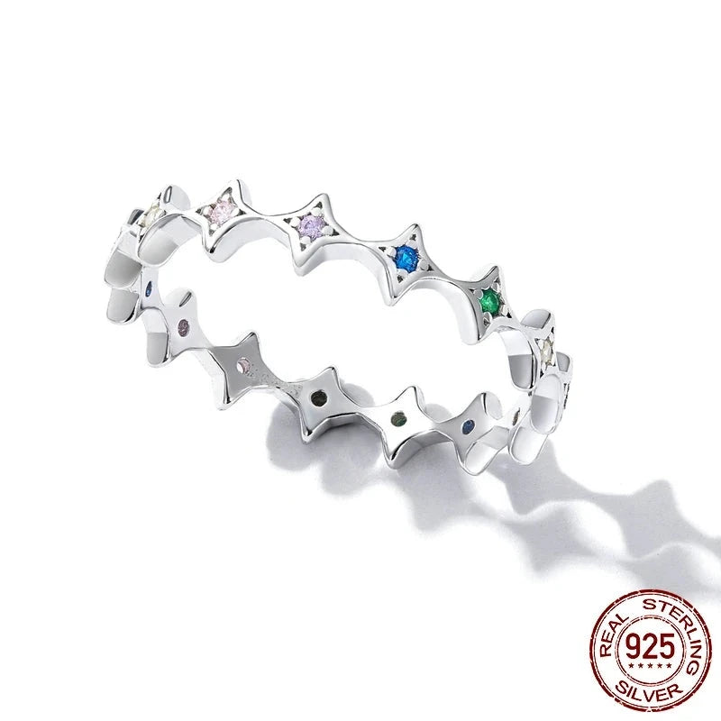 Xena Solid Sterling Silver Star Stackable Ring