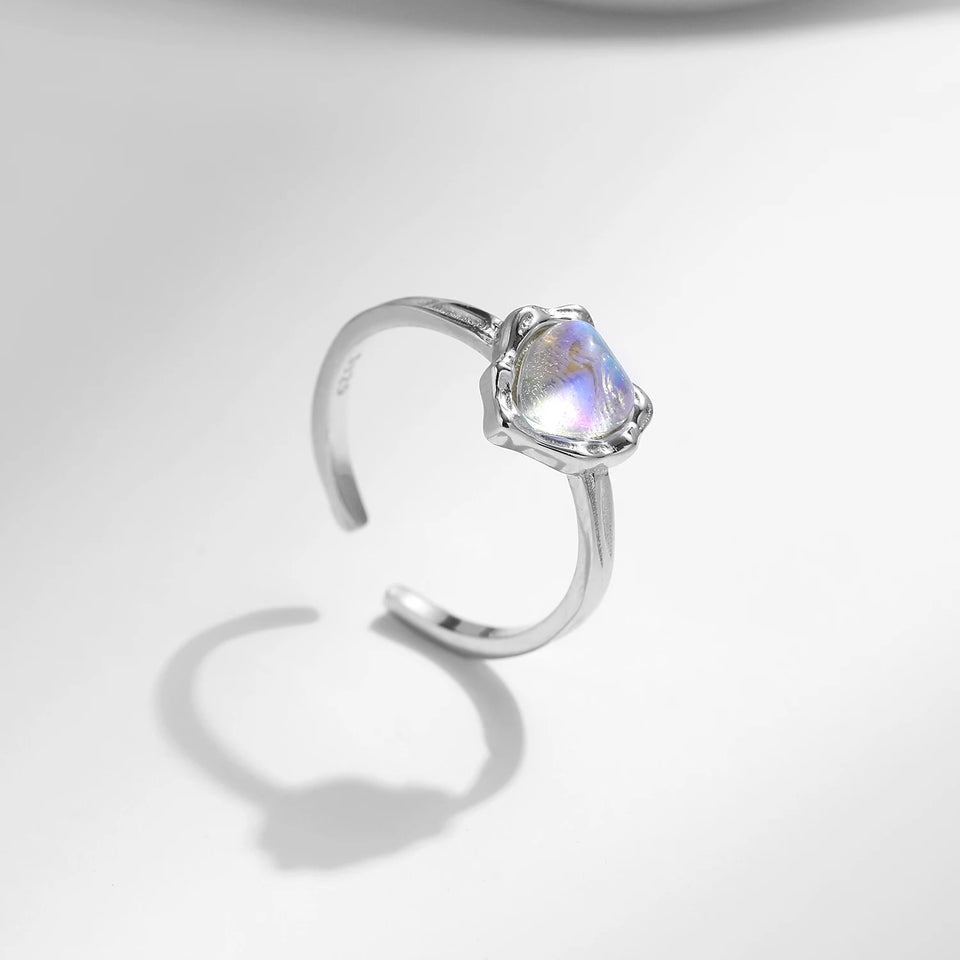 Tessa Sterling Silver Moonstone Heart Rings