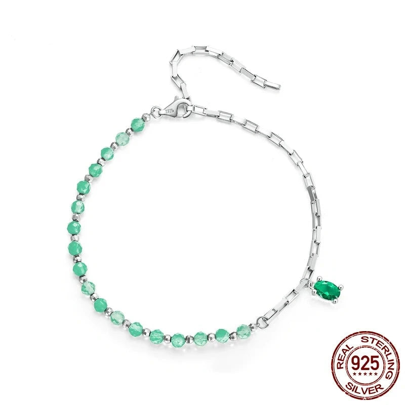 Green Crystal Platinum Bracelet