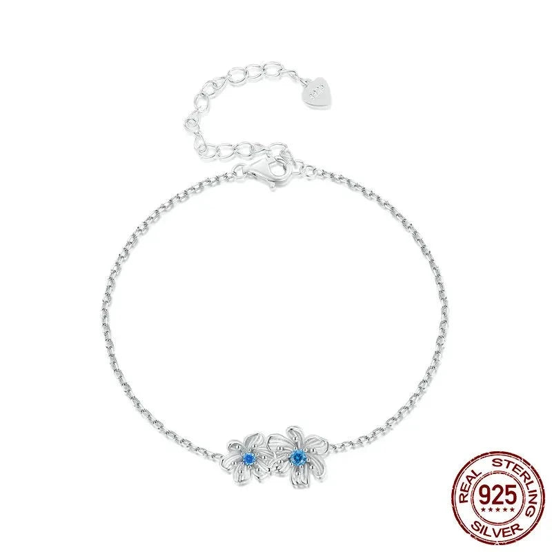 Blue Zircon Flower Bracelet