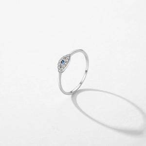 Nora Whimsical Blue Ghost Eyes CZ Ring