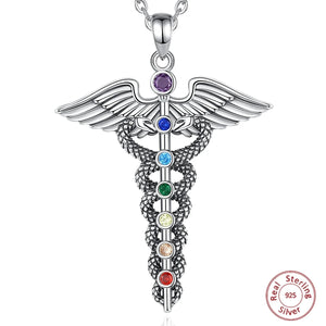 Isabelle Double Snake Wing Caduceus Necklace