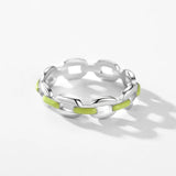 Isabella Green Enamel Geometric Stackable Ring