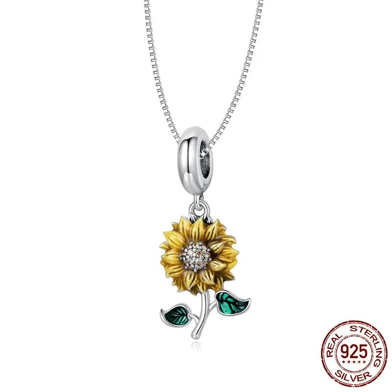 Vintage Sunflower Pendant Necklace