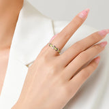 Isabella Green Enamel Geometric Stackable Ring