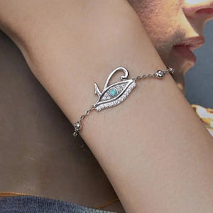 Sterling Silver Eye of Horus Charm Bracelet