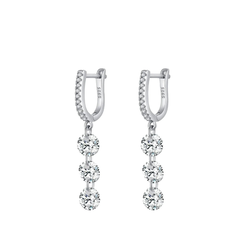 Una Elegant CZ Drop Earrings