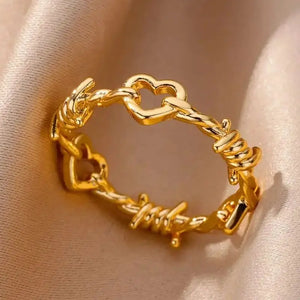 Gold Color Daisy Twisted Snake Ring