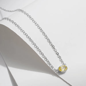 Grace Asymmetric Oval CZ Pendant Necklace