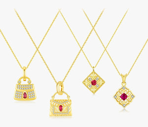 Gabriella Love Letter & Bag Pendant Necklace