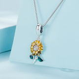 Vintage Sunflower Pendant Necklace