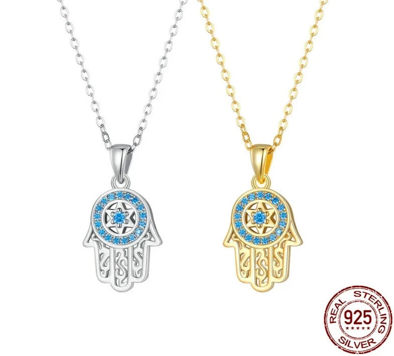 Fatima Lucky Hamsa Pendant Necklace