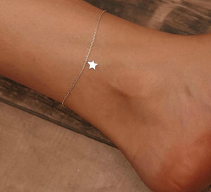 Simple Design Star Silver Anklet