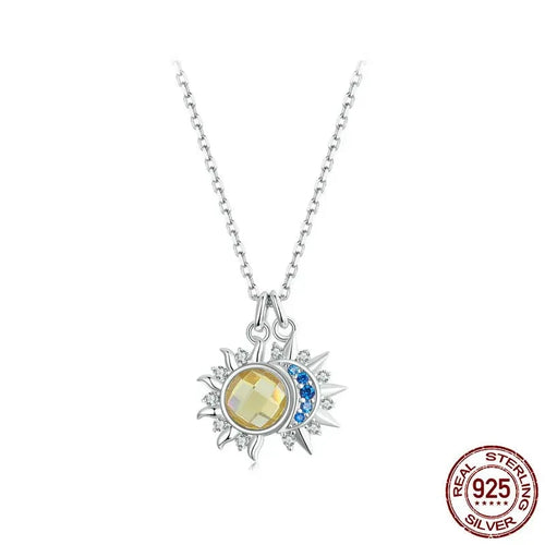 Shining Sun and Moon Necklace