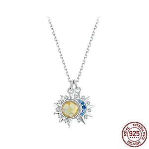 Shining Sun and Moon Necklace