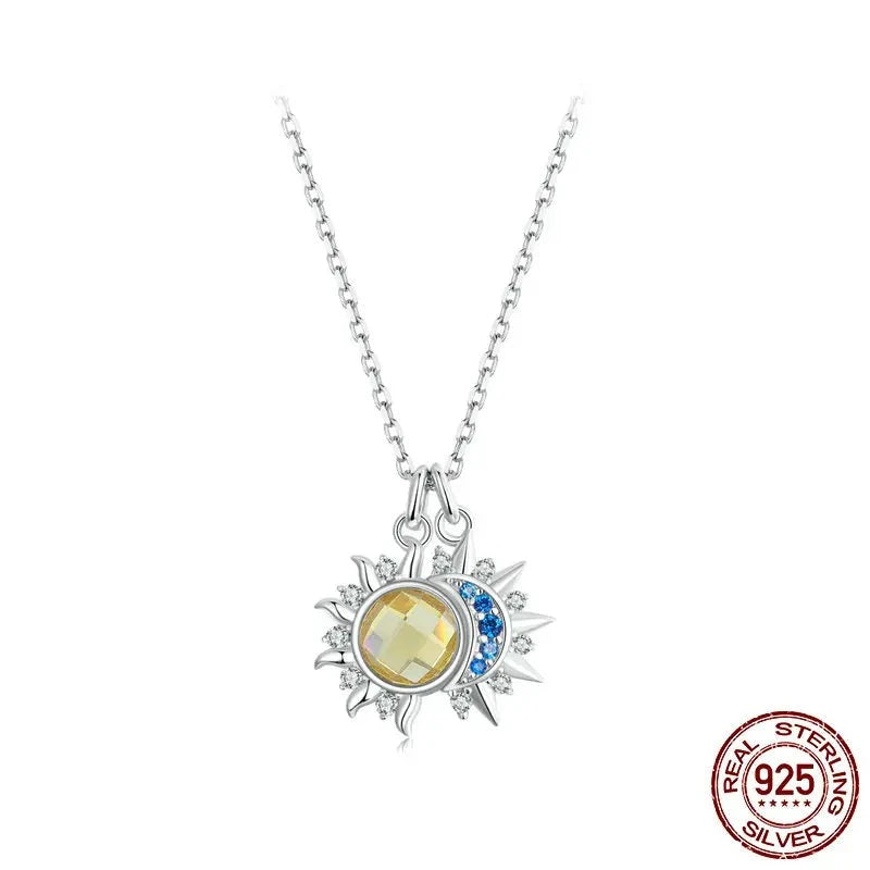 Shining Sun and Moon Necklace