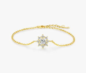 Xaviera Sterling Silver Moissanite Charm Bracelet